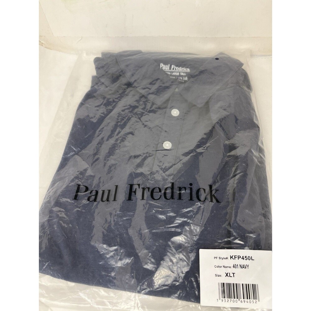 NEW Paul Frederick Men's Dress Shirt, Size XLT Blue Cotton / Silk Button Up NWT